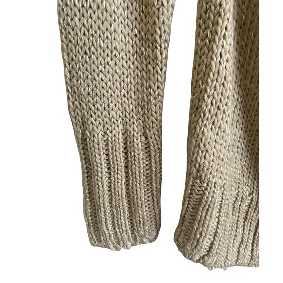 MODA International Chunky Knit Wool Blend Gold Cowl Neck Sweater Womens Size XL - Picture 6 of 6